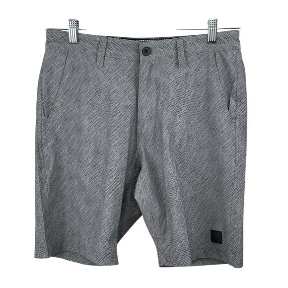 Vintage 1946 Light Gray Print Performance Outdoor Casual Hybrid Shorts 30 NWT - Picture 1 of 13